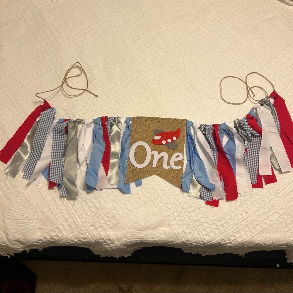First Birthday high chair, mantel or wall ribbon  banner